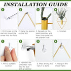 Jexine 2 Pcs Hanging Artificial Planters Wall Decor, Gold, Eucalyptus - Image 3
