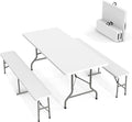VINGLI Picnic Table Set with 2 Benches, 6 Feet Camping Table Chair Set by VINGLI