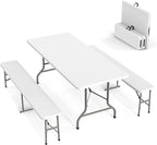 VINGLI Picnic Table Set with 2 Benches, 6 Feet Camping Table Chair Set by VINGLI