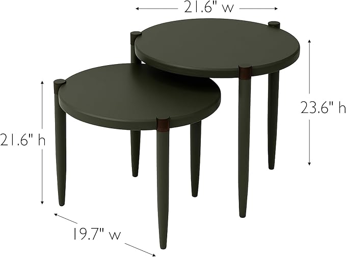 Leick Home Redonda Bay Side Tables 2 Pack, Urbane Bronze, Small Table 21.6 in H - Image 3