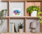 Let Them Wooden Sign, Desk Decorations For Women Office, 5x5 Inch Colorful Splash Funny Office Decor Wood Box Sign, Desk Shelf Cubicle Accessories, Appreciation Gifts for Coworkers Boss, 01 - Image 4