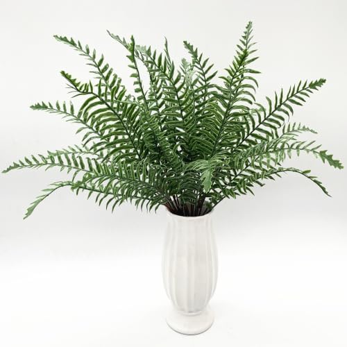 CATTREE Artificial Boston Fern Plants, Fake Ferns Shrubs Plastic Faux Greenery Bushes for Indoor Outdoor Decor Home Kitchen Table Vase Garden Verandah Porch Planter Filler Plant DIY Decorations 4 Pack - Image 2