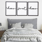 3D Wood Home Sweet Home Wall Art, Modern Home Sweet Home Sign for Large Living Room Wall Decor(Ready to Hang, Set of 3, 12x16 Inch, Framed) - Image 5