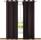 NICETOWN Toffee Brown Full Shade Curtain Panels, Pair of Thermal Insulated & by NICETOWN