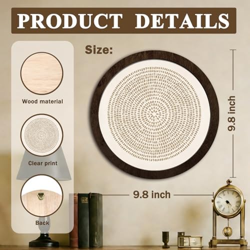 CFFJLHN Jesus Feeds The 5000 Wall Decor, Christian Round Wooden Wall Art Round Hanging Wall Art Decor Framed for Home Bedroom Living Room Church Prayer Room, 10x10 Inch - Image 7