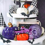 Witch Halloween Decor Indoor Vintage Metal Truck Witch Tiered Tray Decor - Image 5