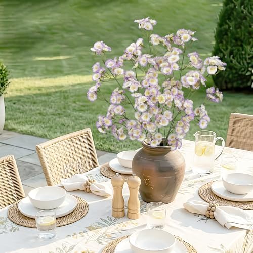 3 Pcs Artificial Wildflowers Purple Long Stem Faux Silk Flowers for Vase - Image 5