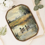 dvhdajed Vintage Mallard Duck Wall Art Decor, Rustic Farmhouse Ducks Framed Canvas Art, Rustic Cottagecore Mallard Duck Octagon Wall Hanging Decor for Nursery Bedroom Living Room, 10.2x7 Inch - Image 4