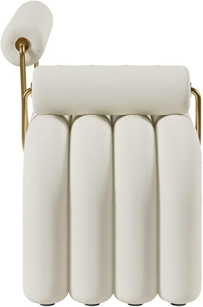 LOVEDIMA Modern White Line Tufted Bench Upholstered Entryway Bench Velvet - Image 9