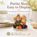 Hodao Thanksgiving Decorations Indoor Fall Scarecrow Couple Resin Figurine - Image 2