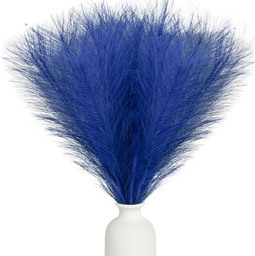 Mandy's 20 Stems Royal Blue Silk Pampas Grass Bouquet by Mandys