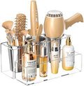 HIIMIEI Hair Tool Organizer, Acrylic Hair Dryer Holder, Bathroom Countertop Blow Dryer Stand Storage, Vanity Organizer for Accessories, Makeup, Flat Irons, Curling Irons, and Toiletries (Clear) by HIIMIEI