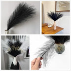 CATTREE Faux Pampas Grass Stems - Black 30 Pcs, Artificial Small Pampas Grass Stems 17 Inch Reeds for Home Decor Vase, Dried Flowers, Fake Fluffy Floral Plants Wedding Party Christmas Boho Decorations - Image 4