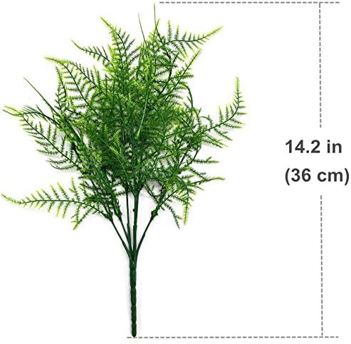 CATTREE Artificial Plants, Plastic Plants Bushes Fern Grass Shrubs Fake Leaves Wedding Home Garden Verandah Table Centerpieces Arrangements Christmas Party Decoration Planting Filler 4 Pcs - Image 5