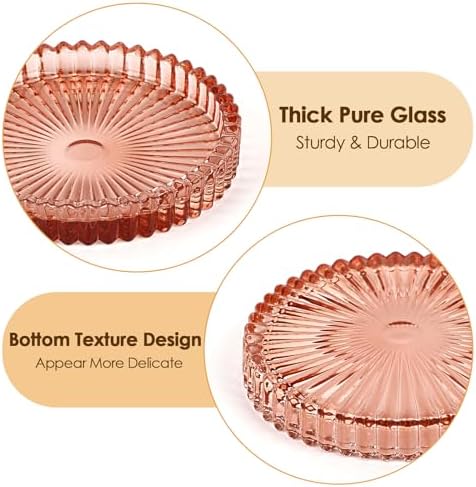 Modern Clear Coaster Set of 5- Glass Coasters for Drinks, Clear Red - Image 4