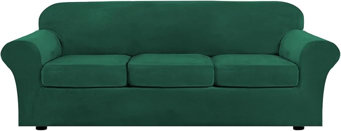 H.VERSAILTEX Modern Velvet Plush 4 Piece High Stretch Sofa Slipcover Furniture by HVERSAILTEX