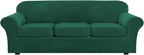 H.VERSAILTEX Modern Velvet Plush 4 Piece High Stretch Sofa Slipcover Furniture by HVERSAILTEX
