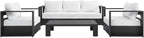 Modway Tahoe Aluminum 4-Piece Outdoor Patio Set in Gray White - Image 2