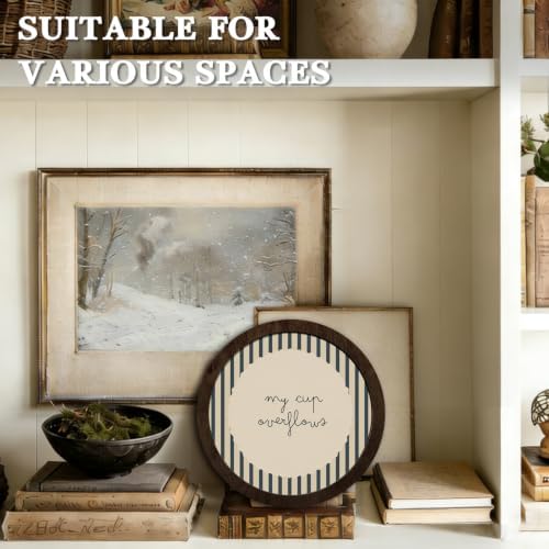 CFFJLHN Vintage Christian Bible Verses Wall Art Round Wooden Decor - Image 6