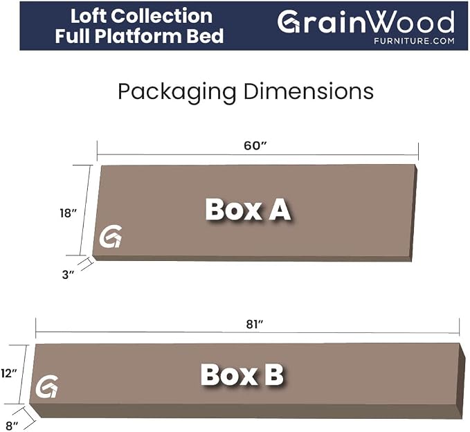 Grain Wood Furniture Loft Full Size Solid Wood Bed, Brushed White - Image 6