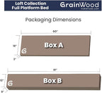 Grain Wood Furniture Loft Full Size Solid Wood Bed, Weathered Pine - Image 6