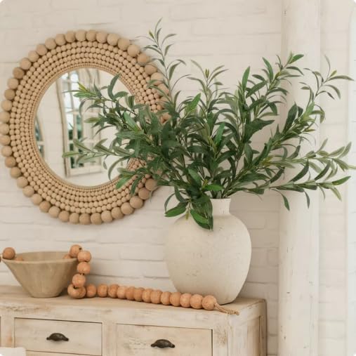 Leftover 5 Pcs 33.4'' Faux Olive Branches for Vase Realistic,Tall Faux Greenery for Vase,Fake Plants,Eucalyptus Stems,Faux Stems for Centerpieces Decoration,Home Decor,Table Decor(No Olive Fruit) - Image 4