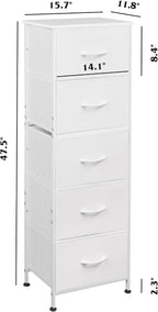 WLIVE Fabric Dresser, 5-Drawer Tall Dressers - Image 3