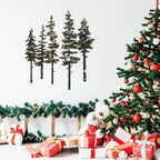 ESTART White Green Metal Pine Tree Wall Art, Metal Tree Wall Decor - Image 2