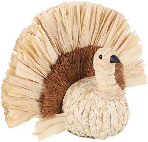 winemana Thanksgiving Turkey Decor Straw Turkeys, 6.7" Tall by winemana