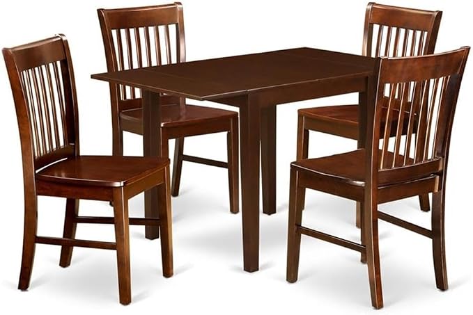 East West Furniture NDNO5-MAH-W 5 Piece Dining Room Table Set Includes a by EastWestFurniture