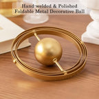 Metal Table Top Decor, 3D Metal Geometric Sculpture, Gold Abstract Sculpture for Home Decor, Table Decorations for Home, Decorative Sphere Art Decor - Image 6