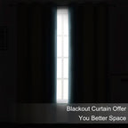 Blackout Curtains 66 x 72 Inch Long Stone Blue Curtains Set of 2 Panels Room - Image 3