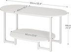 HOOBRO Coffee Table for Living Room, Oval Small Coffee Table - Image 2