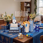 11 Pcs Hanukkah Wooden Tiered Tray Decor Chanukah Tabletop Signs - Image 6