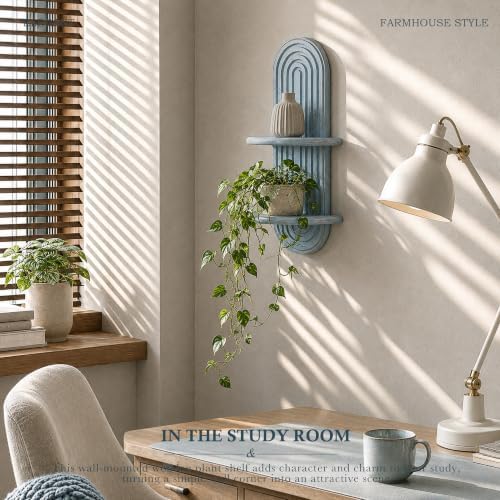 Plant Wall Shelf for Wall Decor: Hanging Plant Shelf for Indoor Plant, Blue - Image 6