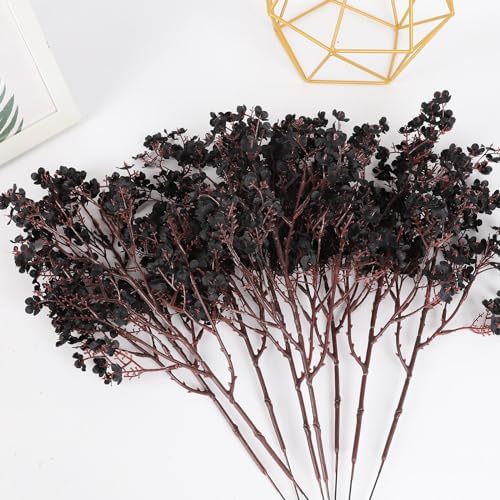 8Pcs Black Halloween Flowers Real Touch Artificial Fake Flowers Decorations - Image 6