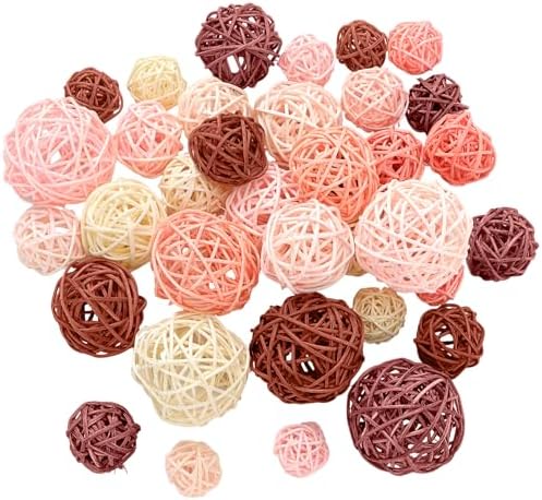 Patelai Wicker Ball Orbs,Boho,2.4'',2'',1.6'',1.2'' by Patelai