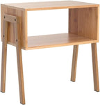 Vdomus Bamboo Stackable Nightstand Set of 2- Natural Wood Matching Side Table - Image 5