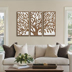 Madison Park Wall Décor for Living Room - Birch Botanical Two-Tone, Home Accent Modern Kitchen Dining Decoration, Ready to Hang 3-Piece Wood Panel Set for Bedroom, 16"W x 32"H, Tree of Life - Image 2