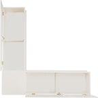 Linon Harris White Solid Pine Backless Nook - Image 16