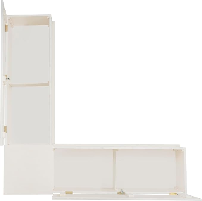 Linon Harris White Solid Pine Backless Nook - Image 16