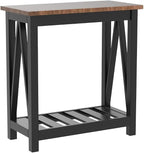 ChooChoo Farmhouse End Table, Rustic Vintage Narrow End Side Table - Image 5