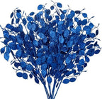 8 Pcs Christmas Tree Picks and Sprays Navy Blue Glitter Christmas Picks 26.8" Christmas Glitter Eucalyptus Leaves Stems for Christmas Tree Filler Branches Wreaths Centerpieces Holiday Decorations by Oairse