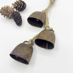 2pc Rustic Charm Bell - Handmade Hemp Rope Wind Chimes Hanging Decoration, Distressed Finish Cow Bell with Jute Hanging Rope, Perfect for Front Door, Outdoor, Window, and Home Decor - Image 5