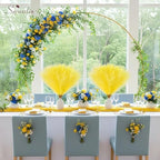 Serwalin 60 Pcs 17.7" Lemon Yellow Faux Pampas Grass Decor for Vase Filler - Image 3