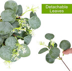 ZeKonan 40 Pcs Artificial Eucalyptus Stems with White Seeds Plants 11" Fake Eucalyptus Leaves Branches Faux Greenery Stems for Floral Arrangement DIY Bouquets, Wedding Table Vase Home Decor - Image 3