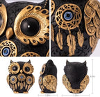 Vintage Black Owl Statue Home Decor - Evil Eye Accent for Bookshelf, Bedroom, Living Room, Office & Table. Cute Small Animal Sculpture Gift for Owl & Birds Lovers - Image 4