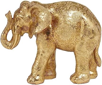 Guichifun Gold Elephant Statue Home Décor Collectible Figurines by Guichifun