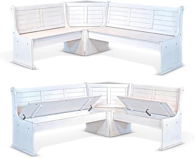 Pemberly Row 75" x 56" Farmhouse Wood Breakfast Nook Set - Image 7