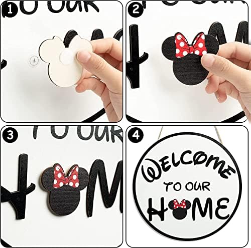 SUPYFD 19Pcs Cute Mouse Interchangeable Seasonal Welcome Door Sign for Front Door Decor, Welcome to Our Home Sign with Interchangeable Holiday Pieces for Farmhouse/Wall/Porch Decor and Housewarming - Image 4